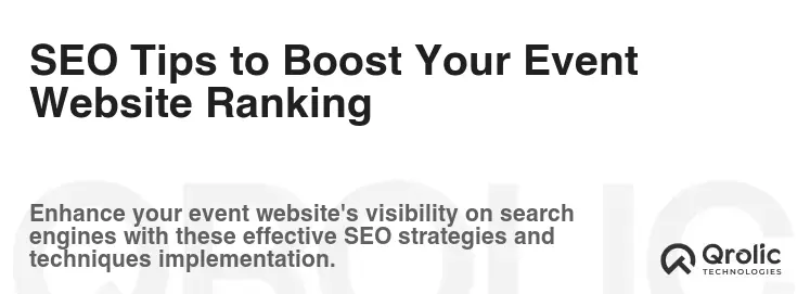 SEO Tips to Boost Your Event Website Ranking SEO Tips to Boost Your Event Website Ranking