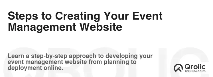 Steps to Creating Your Event Management Website Steps to Creating Your Event Management Website