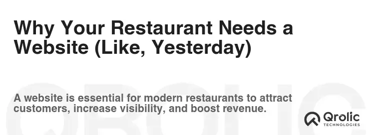 Why Your Restaurant Needs a Website (Like, Yesterday)