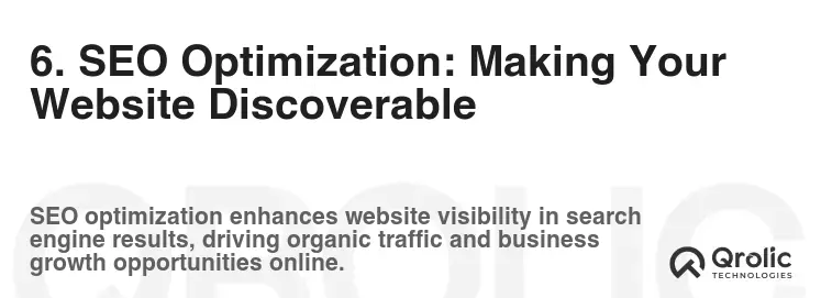 6. SEO Optimization: Making Your Website Discoverable 6. SEO Optimization: Making Your Website Discoverable