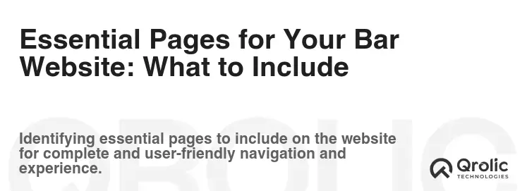 Essential Pages for Your Bar Website: What to Include