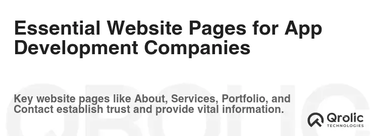 Essential Website Pages for App Development Companies Essential Website Pages for App Development Companies