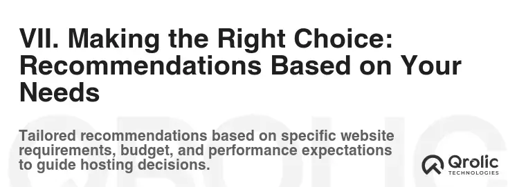 VII. Making the Right Choice: Recommendations Based on Your Needs VII. Making the Right Choice: Recommendations Based on Your Needs