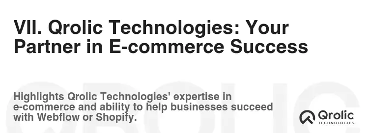 VII. Qrolic Technologies: Your Partner in E-commerce Success VII. Qrolic Technologies: Your Partner in E-commerce Success