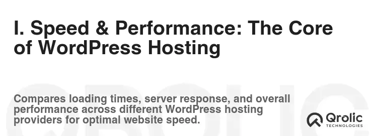 I. Speed & Performance: The Core of WordPress Hosting