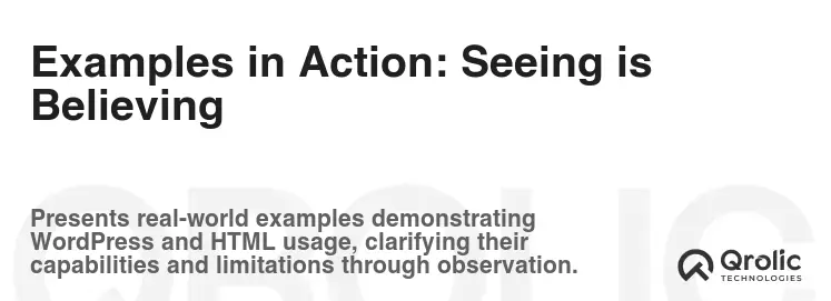 Examples in Action: Seeing is Believing Examples in Action: Seeing is Believing