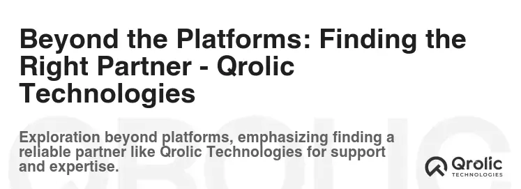 Beyond the Platforms: Finding the Right Partner - Qrolic Technologies Beyond the Platforms: Finding the Right Partner - Qrolic Technologies