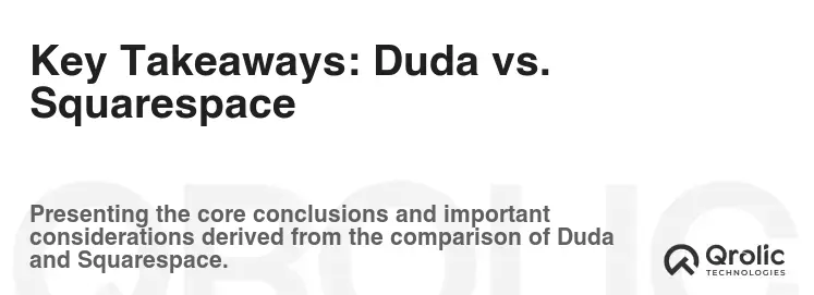Key Takeaways: Duda vs. Squarespace