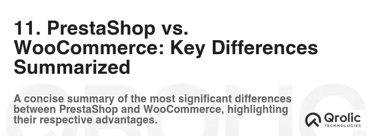 11. PrestaShop vs. WooCommerce: Key Differences Summarized