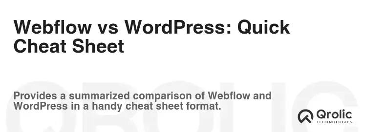 Webflow vs WordPress: Quick Cheat Sheet