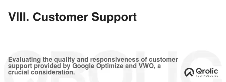 VIII. Customer Support VIII. Customer Support