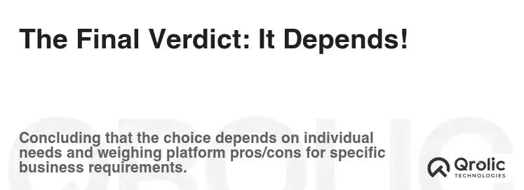 The Final Verdict: It Depends! The Final Verdict: It Depends!