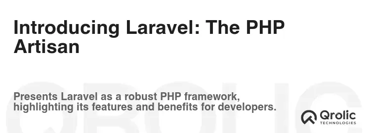 Introducing Laravel: The PHP Artisan