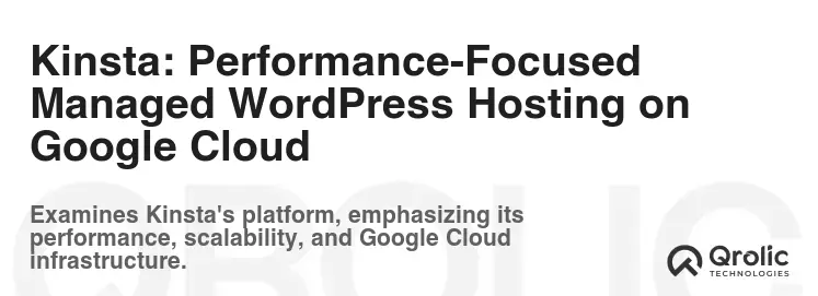 Kinsta: Performance-Focused Managed WordPress Hosting on Google Cloud Kinsta: Performance-Focused Managed WordPress Hosting on Google Cloud