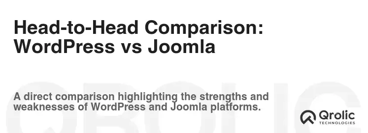 Head-to-Head Comparison: WordPress vs Joomla