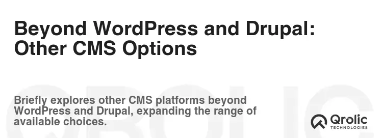 Beyond WordPress and Drupal: Other CMS Options Beyond WordPress and Drupal: Other CMS Options
