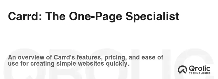 Carrd: The One-Page Specialist Carrd: The One-Page Specialist