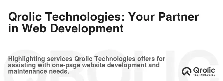 Qrolic Technologies: Your Partner in Web Development Qrolic Technologies: Your Partner in Web Development