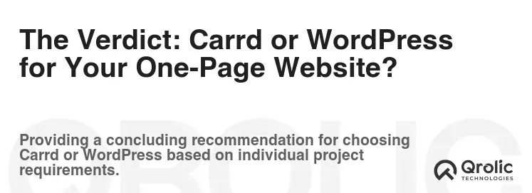 The Verdict: Carrd or WordPress for Your One-Page Website? The Verdict: Carrd or WordPress for Your One-Page Website?