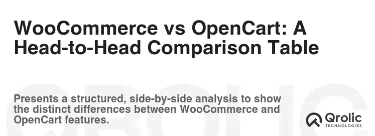 WooCommerce vs OpenCart: A Head-to-Head Comparison Table WooCommerce vs OpenCart: A Head-to-Head Comparison Table