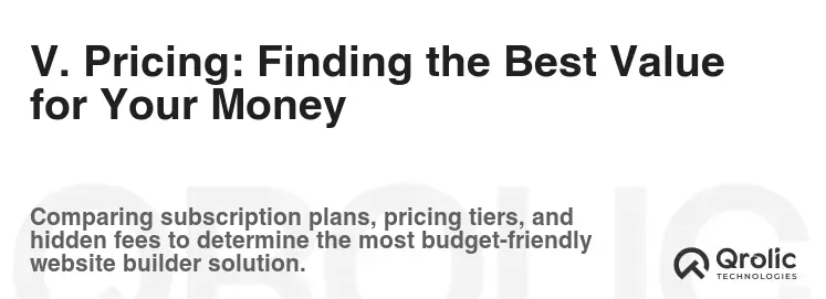 V. Pricing: Finding the Best Value for Your Money