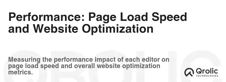 Performance: Page Load Speed and Website Optimization