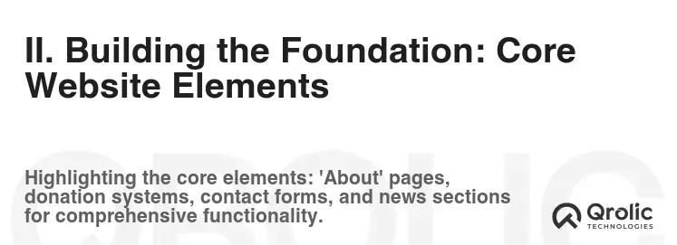 II. Building the Foundation: Core Website Elements II. Building the Foundation: Core Website Elements