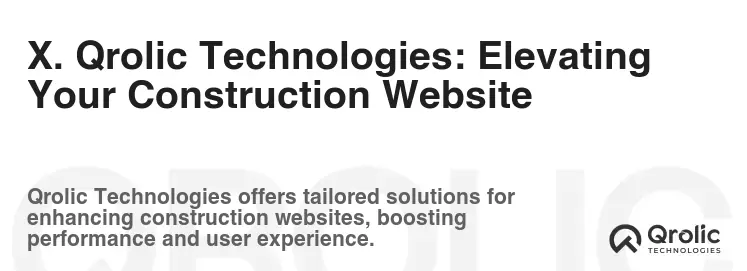 X. Qrolic Technologies: Elevating Your Construction Website X. Qrolic Technologies: Elevating Your Construction Website