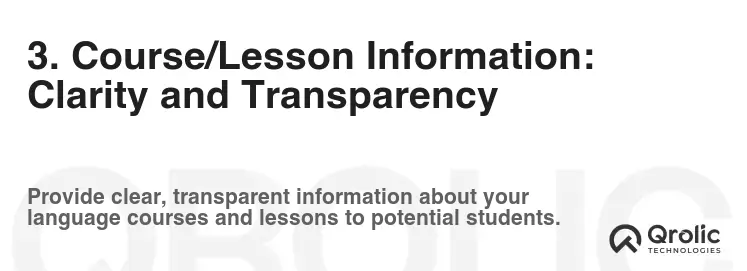 3. Course/Lesson Information: Clarity and Transparency 3. Course/Lesson Information: Clarity and Transparency