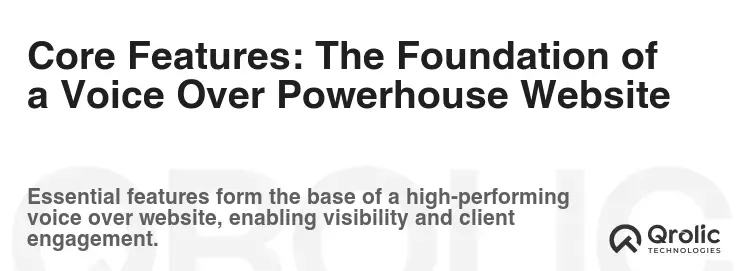 Core Features: The Foundation of a Voice Over Powerhouse Website