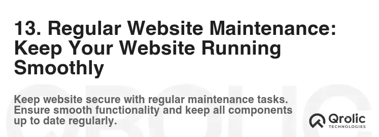 13. Regular Website Maintenance: Keep Your Website Running Smoothly