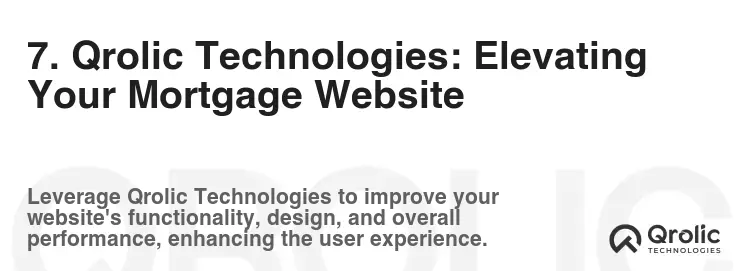 7. Qrolic Technologies: Elevating Your Mortgage Website