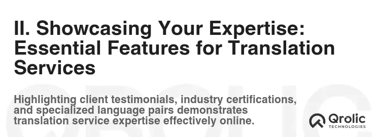 II. Showcasing Your Expertise: Essential Features for Translation Services II. Showcasing Your Expertise: Essential Features for Translation Services