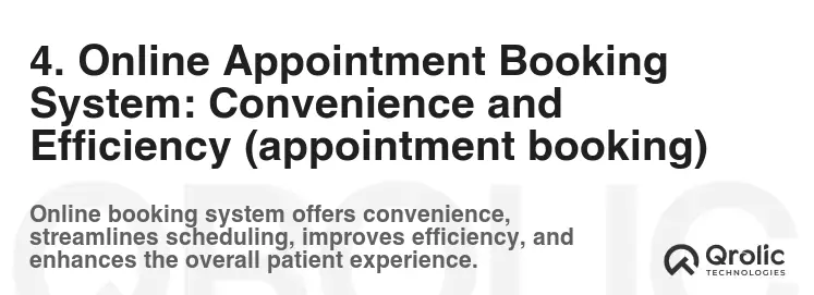 4. Online Appointment Booking System: Convenience and Efficiency (appointment booking) 4. Online Appointment Booking System: Convenience and Efficiency (appointment booking)