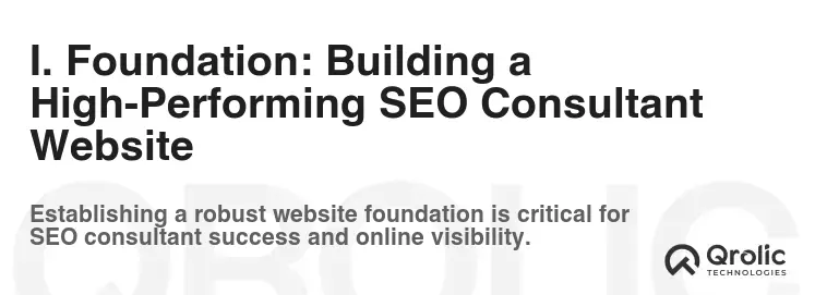 I. Foundation: Building a High-Performing SEO Consultant Website I. Foundation: Building a High-Performing SEO Consultant Website