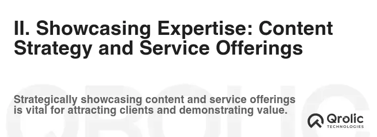 II. Showcasing Expertise: Content Strategy and Service Offerings II. Showcasing Expertise: Content Strategy and Service Offerings