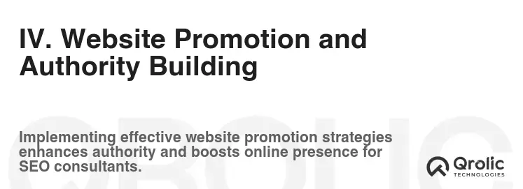IV. Website Promotion and Authority Building IV. Website Promotion and Authority Building