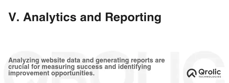 V. Analytics and Reporting V. Analytics and Reporting