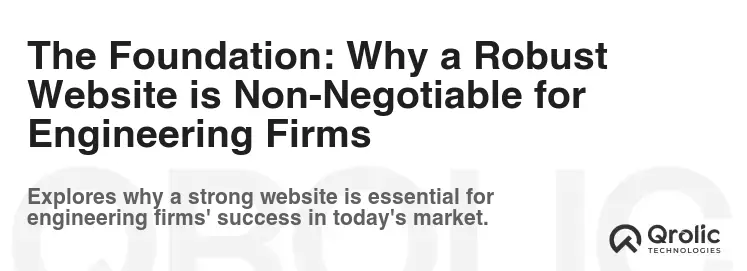The Foundation: Why a Robust Website is Non-Negotiable for Engineering Firms The Foundation: Why a Robust Website is Non-Negotiable for Engineering Firms