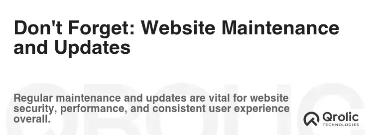 Don't Forget: Website Maintenance and Updates