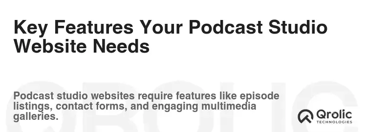 Key Features Your Podcast Studio Website Needs