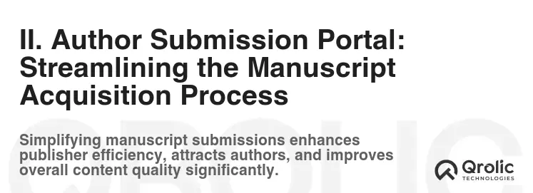 II. Author Submission Portal: Streamlining the Manuscript Acquisition Process II. Author Submission Portal: Streamlining the Manuscript Acquisition Process