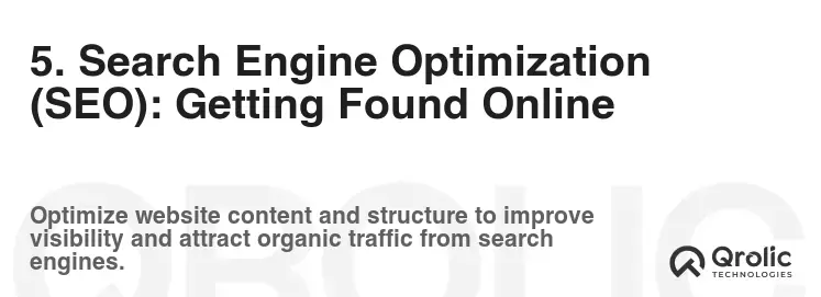 5. Search Engine Optimization (SEO): Getting Found Online