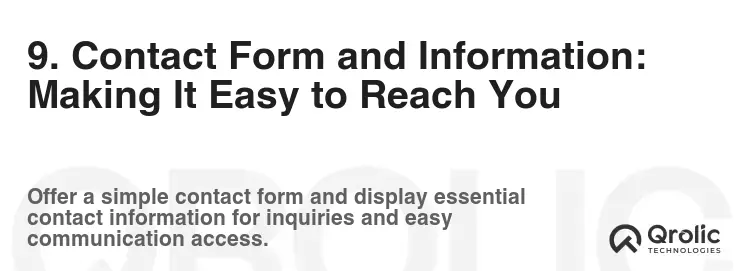 9. Contact Form and Information: Making It Easy to Reach You