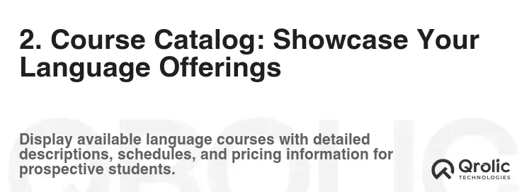 2. Course Catalog: Showcase Your Language Offerings