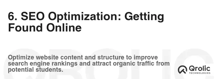 6. SEO Optimization: Getting Found Online