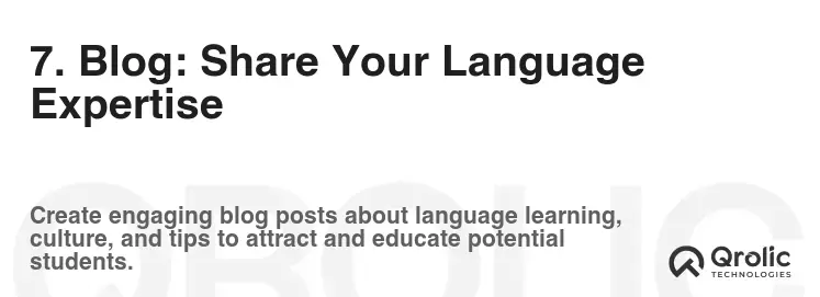7. Blog: Share Your Language Expertise