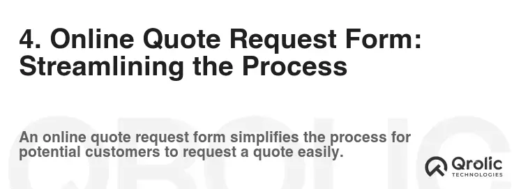 4. Online Quote Request Form: Streamlining the Process