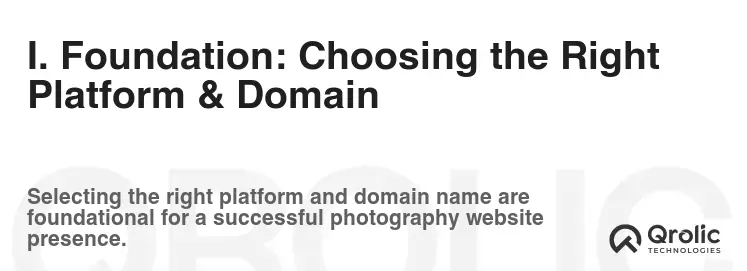I. Foundation: Choosing the Right Platform & Domain I. Foundation: Choosing the Right Platform & Domain