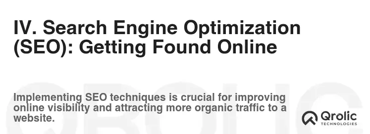 IV. Search Engine Optimization (SEO): Getting Found Online IV. Search Engine Optimization (SEO): Getting Found Online